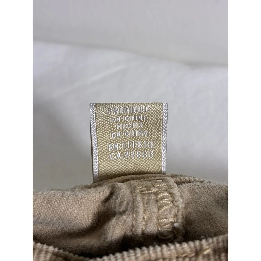 Michael Kors Womens Corduroy Jeans Sz 8 Camel Tan Skinny Mid Rise Five Pocket
